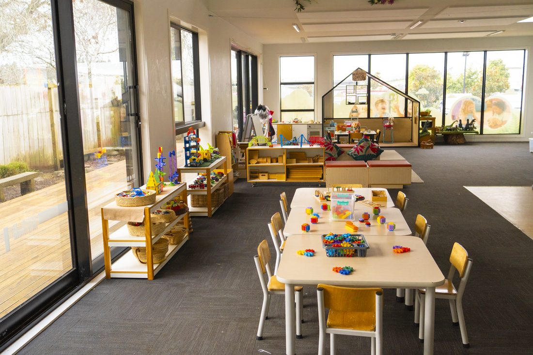 Wide view of the Morepork room set up for the day's play